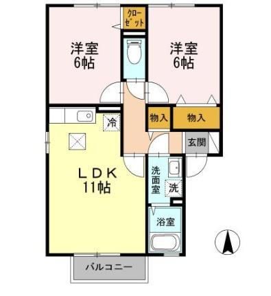 ソレイユ 1階 2LDK 賃貸物件詳細