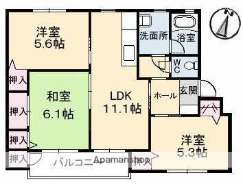岡山県倉敷市鳥羽 中庄駅 3LDK アパート 賃貸物件詳細