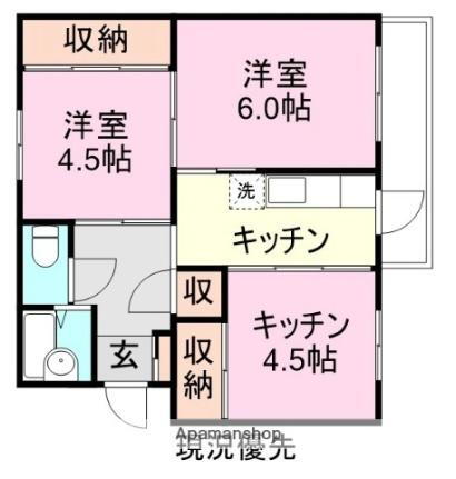 ヴィラナリー三原３号棟 4階 3K 賃貸物件詳細