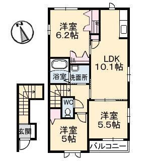 広島県広島市安芸区中野2丁目 安芸中野駅 3LDK アパート 賃貸物件詳細