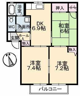 広島県安芸郡府中町宮の町4丁目 天神川駅 3DK アパート 賃貸物件詳細