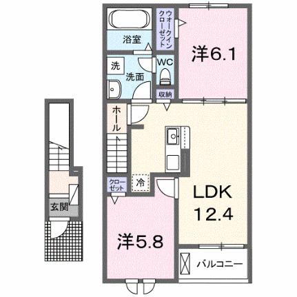 フォレストスクエアＢ 2階 2LDK 賃貸物件詳細