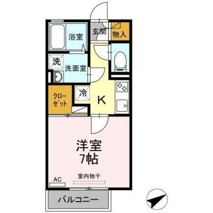 コンフォール玖波 2階 1K 賃貸物件詳細