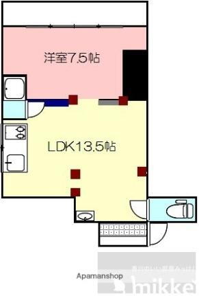 松縄コーポ 2階 1LDK 賃貸物件詳細