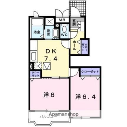 スウィート・オブ・ハートＡ 1階 2DK 賃貸物件詳細