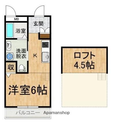 愛媛県東温市志津川 横河原駅 1K アパート 賃貸物件詳細