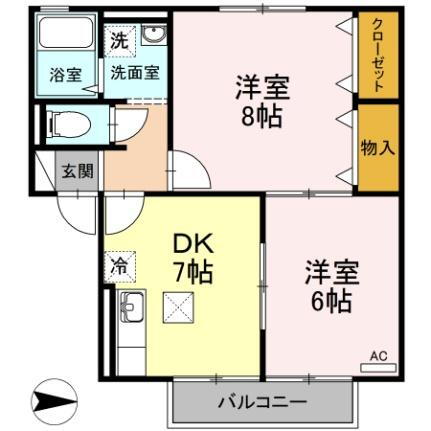 愛媛県松山市中央1丁目 萱町六丁目駅 2DK アパート 賃貸物件詳細