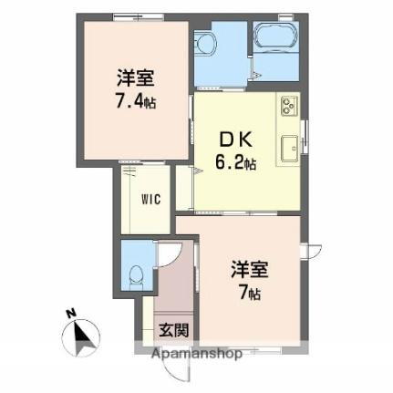 モダンヴィレッジ　Ｄ棟 1階 2DK 賃貸物件詳細