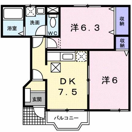 アブニール　Ｓａｄａｏｋａ 1階 2DK 賃貸物件詳細