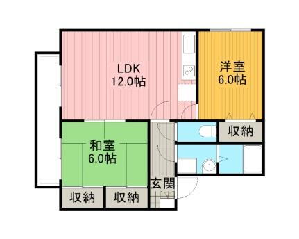 カメリアＩＩ 1階 2LDK 賃貸物件詳細