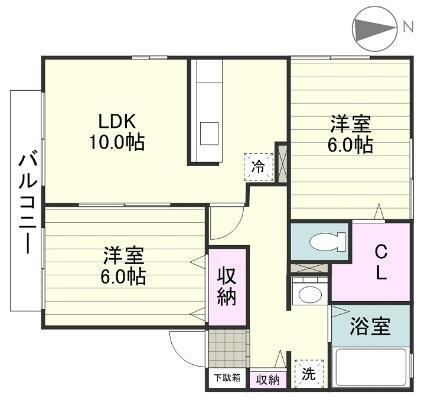 グレイス田上 2階 2LDK 賃貸物件詳細