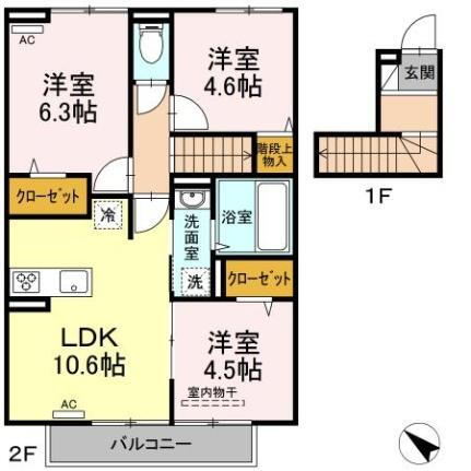 鹿児島県姶良市東餅田 帖佐駅 3LDK アパート 賃貸物件詳細