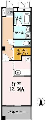 クレストＥ 2階 ワンルーム 賃貸物件詳細