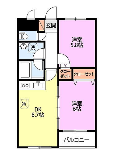 新潟県新潟市江南区城所1丁目8-3 亀田駅 2DK マンション 賃貸物件詳細