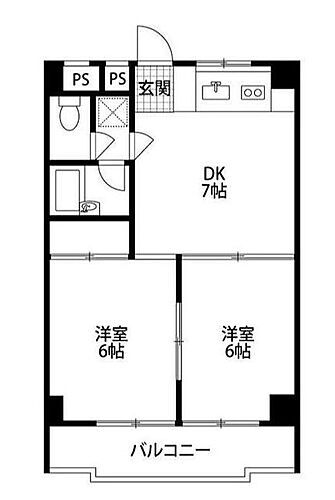 神奈川県厚木市栄町2丁目 本厚木駅 2DK マンション 賃貸物件詳細
