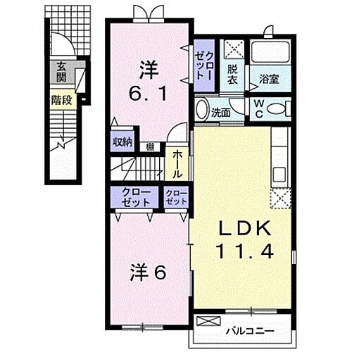 アルコバレーノＡ 2階 2LDK 賃貸物件詳細