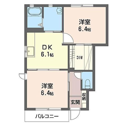 群馬県伊勢崎市市場町2丁目585-1 国定駅 2DK アパート 賃貸物件詳細