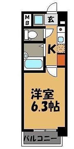 スクエア藤崎 3階 1K 賃貸物件詳細