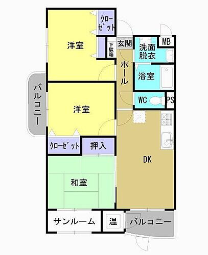 富山県魚津市吉島2丁目 魚津駅 3DK マンション 賃貸物件詳細