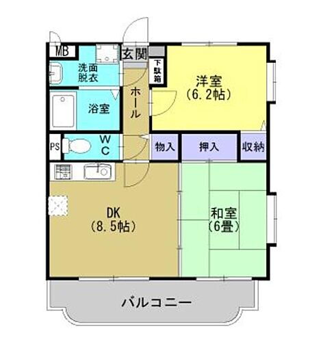 ＮＡＫＡＭＡ　Ｂ．Ｌ．Ｄ 2階 2DK 賃貸物件詳細