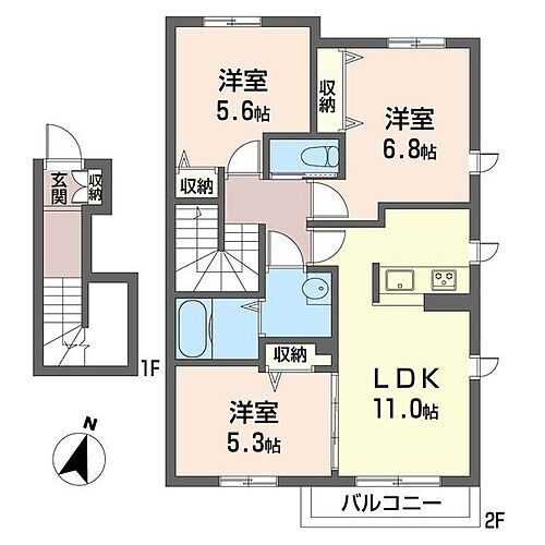 ポルト・ボヌールＳ 2階 3LDK 賃貸物件詳細