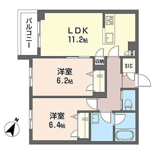 ツリーグレイス 2階 2LDK 賃貸物件詳細