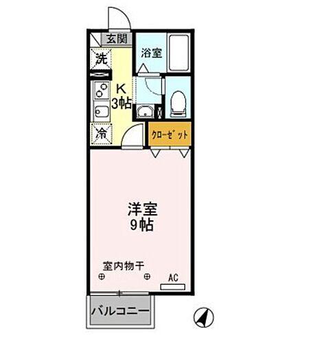リビングカメリア　Ａ 2階 1K 賃貸物件詳細