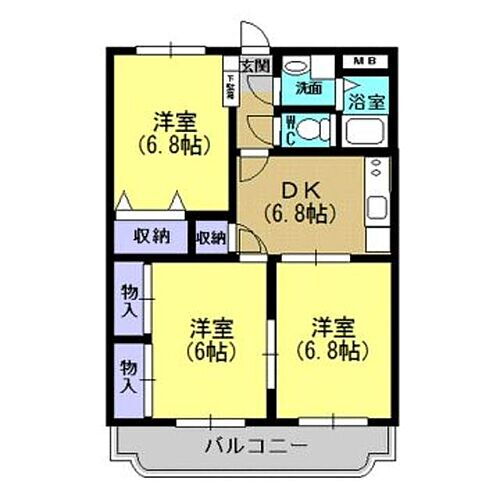 栃木県宇都宮市簗瀬3丁目 宇都宮駅 3DK マンション 賃貸物件詳細
