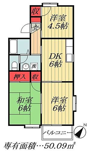 千葉県市川市国府台６丁目 矢切駅 3DK アパート 賃貸物件詳細