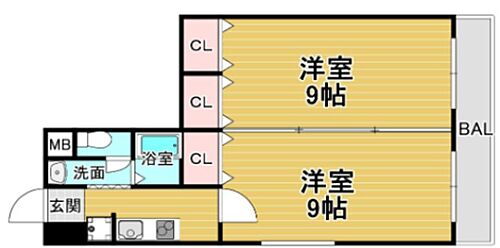 兵庫県西宮市甲子園七番町 甲子園駅 2K マンション 賃貸物件詳細