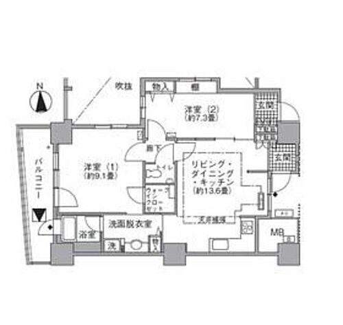 アクティ汐留 23階 2LDK 賃貸物件詳細