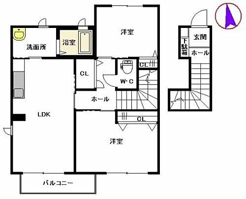 福岡県筑紫野市二日市北4丁目12-11 西鉄二日市駅 2LDK アパート 賃貸物件詳細