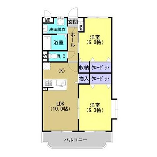ユーミークィーンズガーデン 3階 2LDK 賃貸物件詳細