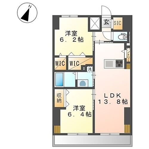 ワシンレジデンス 10階 2LDK 賃貸物件詳細