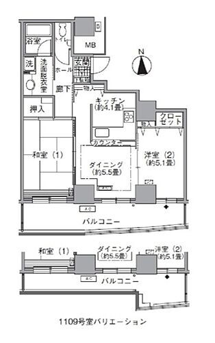 アクティ汐留 13階 2DK 賃貸物件詳細