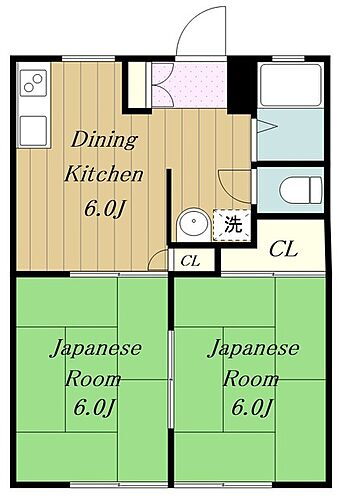 神奈川県厚木市三田2丁目 本厚木駅 2DK アパート 賃貸物件詳細