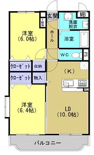 茨城県筑西市市野辺 下館駅 2LDK マンション 賃貸物件詳細