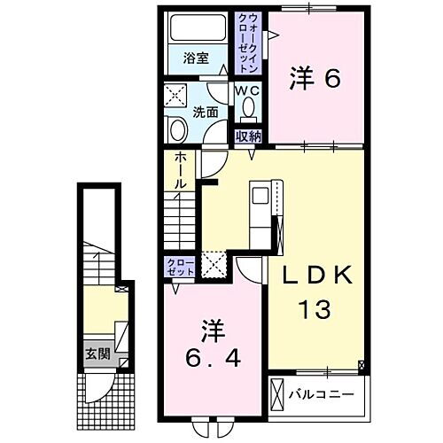 シエロガーデンかつらぎＢ 2階 2LDK 賃貸物件詳細