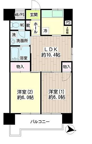 第１２４新井ビル 5階 2LDK 賃貸物件詳細