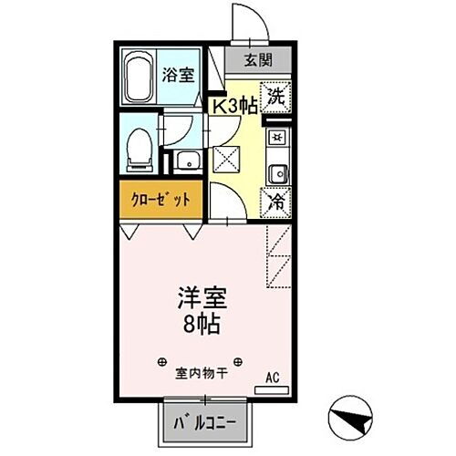 セジュール程島　ＩＩ 1階 1K 賃貸物件詳細