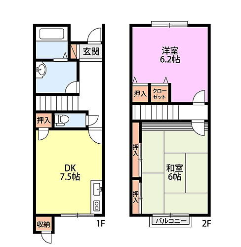 ボヌール木崎 1階 2DK 賃貸物件詳細