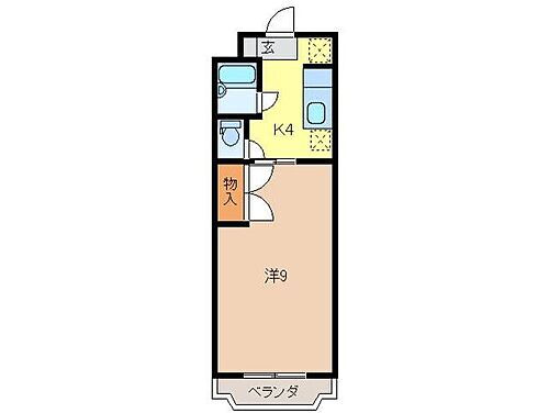 サンシャインＡ３ 3階 1K 賃貸物件詳細