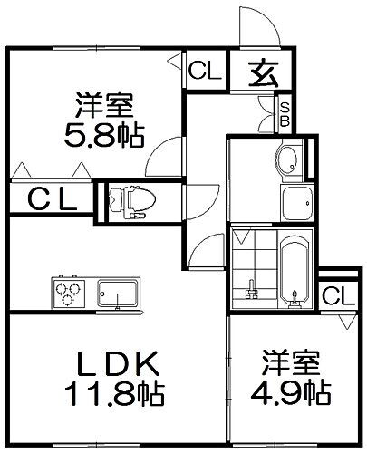 大阪府枚方市長尾元町5丁目 長尾駅 2LDK アパート 賃貸物件詳細