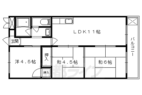 京都府京都市山科区椥辻池尻町 椥辻駅 3LDK マンション 賃貸物件詳細