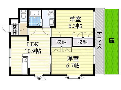 大阪府高槻市宮田町3丁目58番5号 摂津富田駅 2LDK アパート 賃貸物件詳細