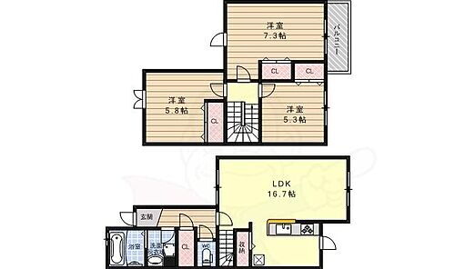 エレガンス北野 3LDK 賃貸物件詳細