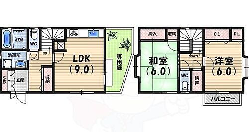 兵庫県西宮市雲井町 夙川駅 2LDK 一戸建て 賃貸物件詳細