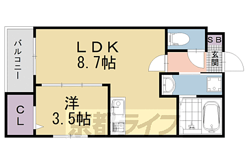 京都府京都市山科区大塚元屋敷町 東野駅 1LDK アパート 賃貸物件詳細