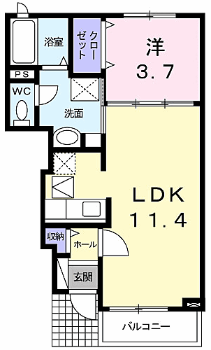 グラン 2階 1LDK 賃貸物件詳細