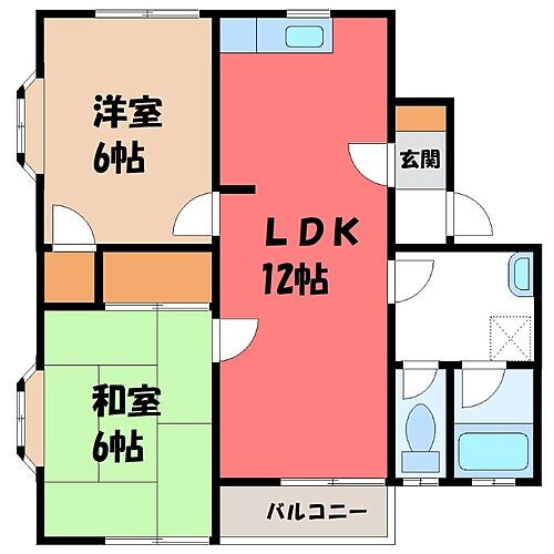 栃木県鹿沼市緑町2丁目 鹿沼駅 2LDK アパート 賃貸物件詳細